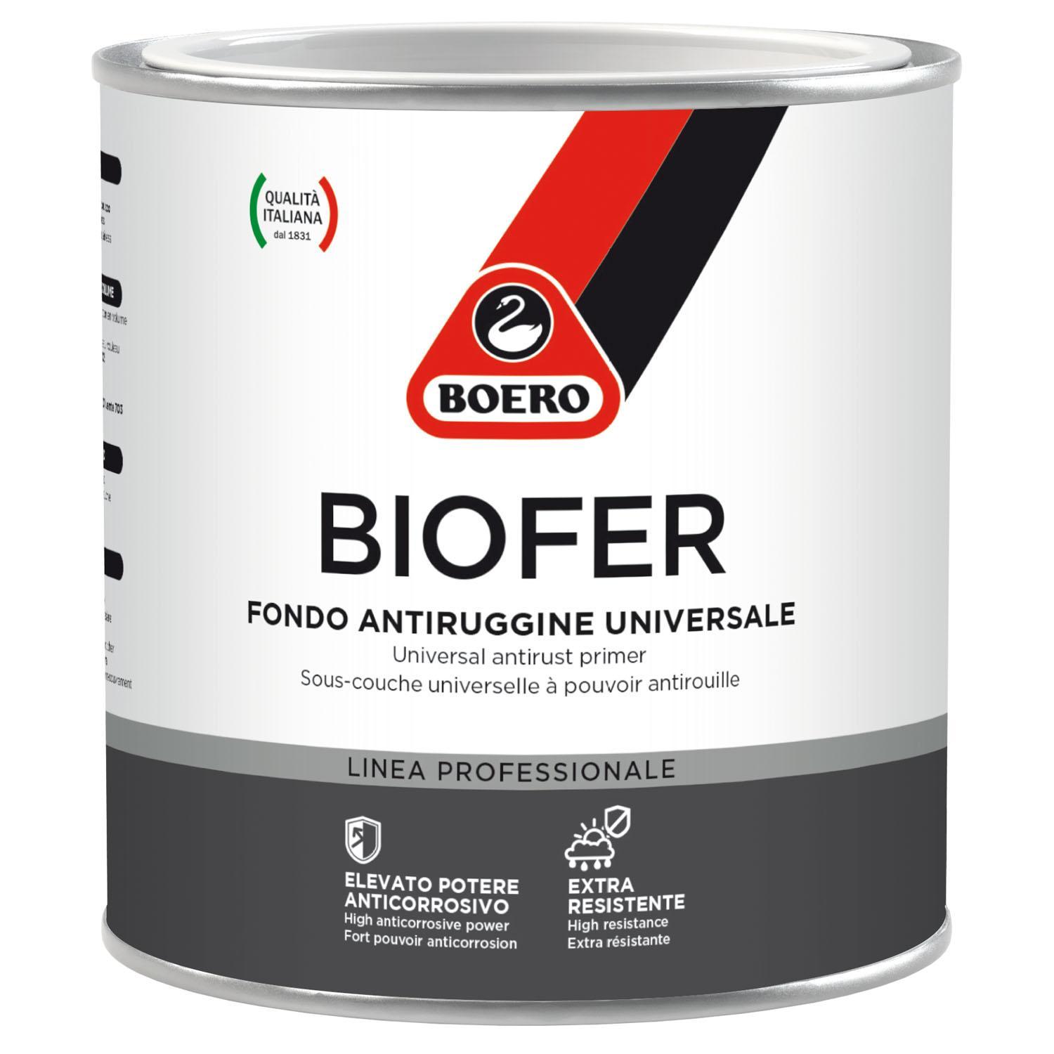 Barattolo di fondo antiruggine universale Boero Biofer grigio da 2,5 litri