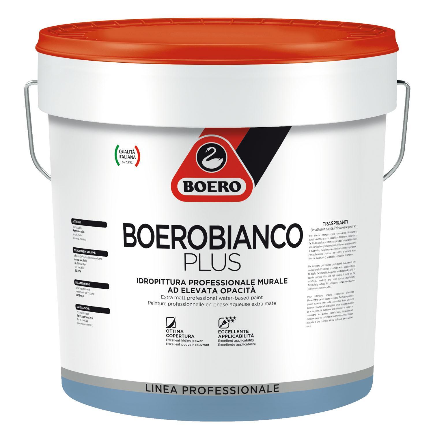idropittura murale traspirante boero boerobianco plus secchio 5 litri per interni ad alta opacitu00e0