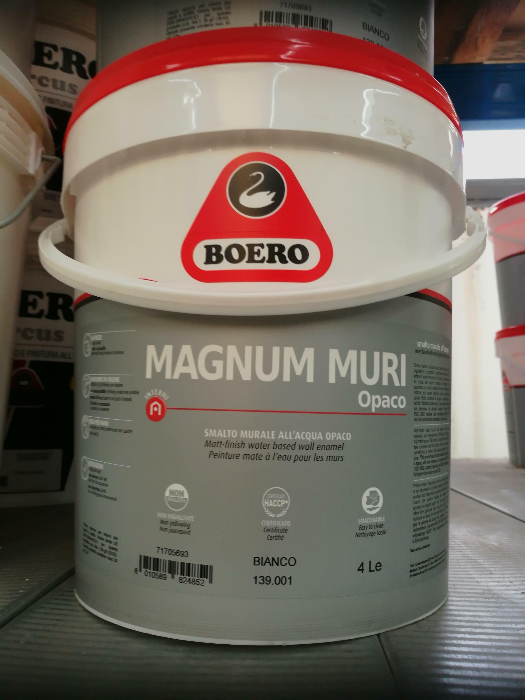 boero boero - magnum per muri opaco bianco 10 litri smalto opaco per muri all’acqua idoneo per ambienti con metodologia haccp - foto 1