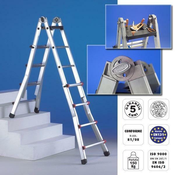 scala telescopica Svelt su scale configurazione zoppa dettagli meccanismo