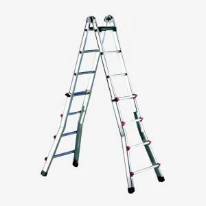 - scala telescopica alluminio 8 8 gradini base allargata certificata en131