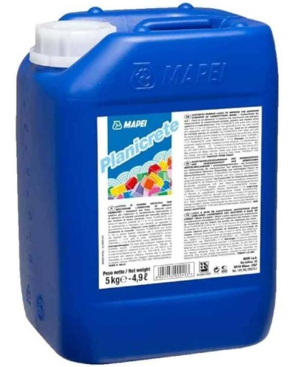 Additivo lattice sintetico Mapei Planicrete per migliorare adesione malte e massetti cemento 5kg