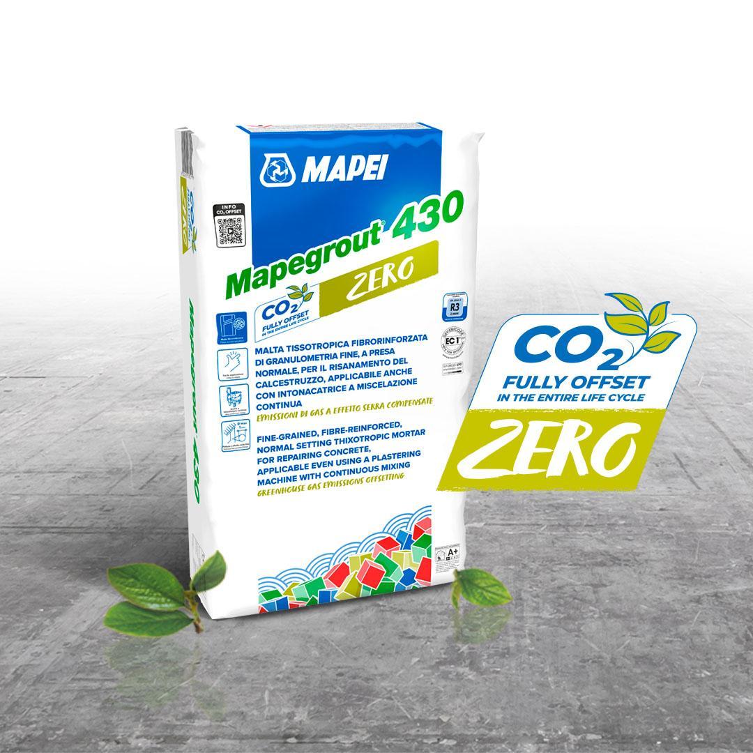 sacco mapei mapegrout 430 zero malta fibrorinforzata grigia co2 compensata 25 kg