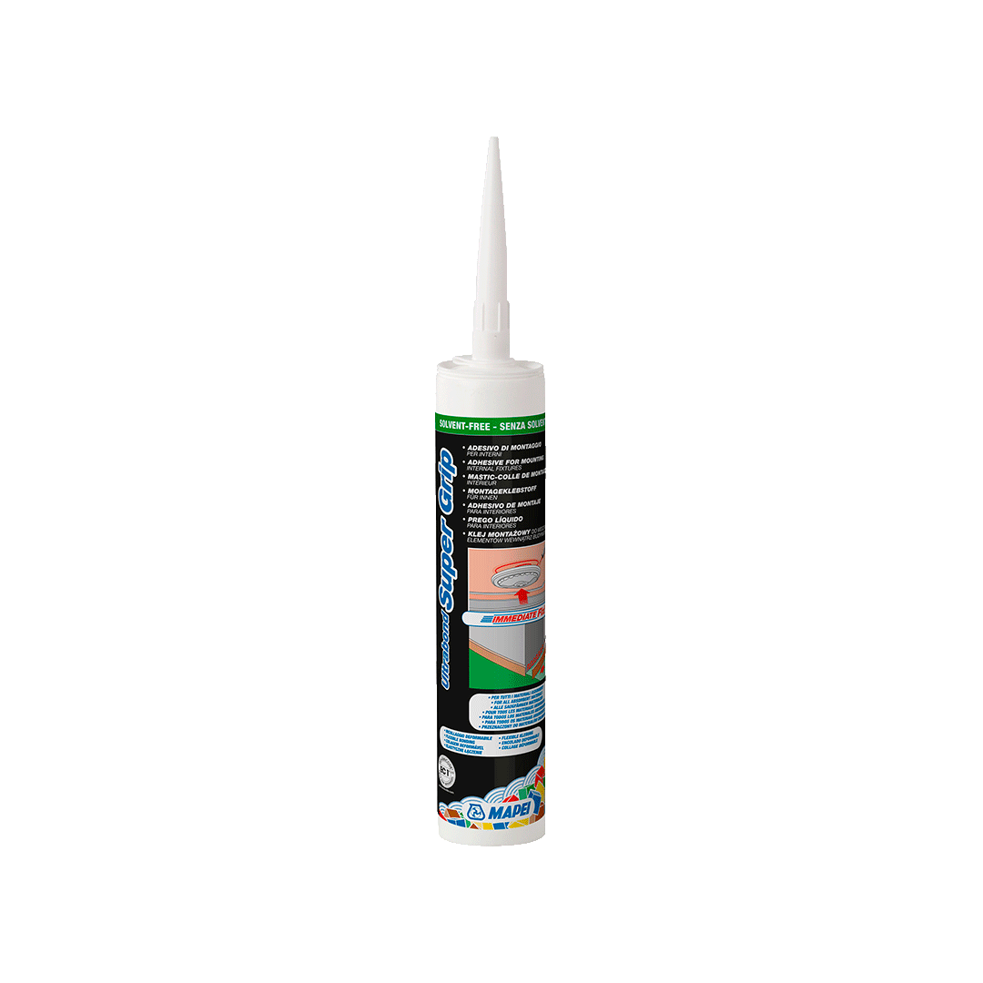 adesivo acrilico mapei ultrabond super grip 310 ml bianco per incollaggi professionali su materiali edili interni