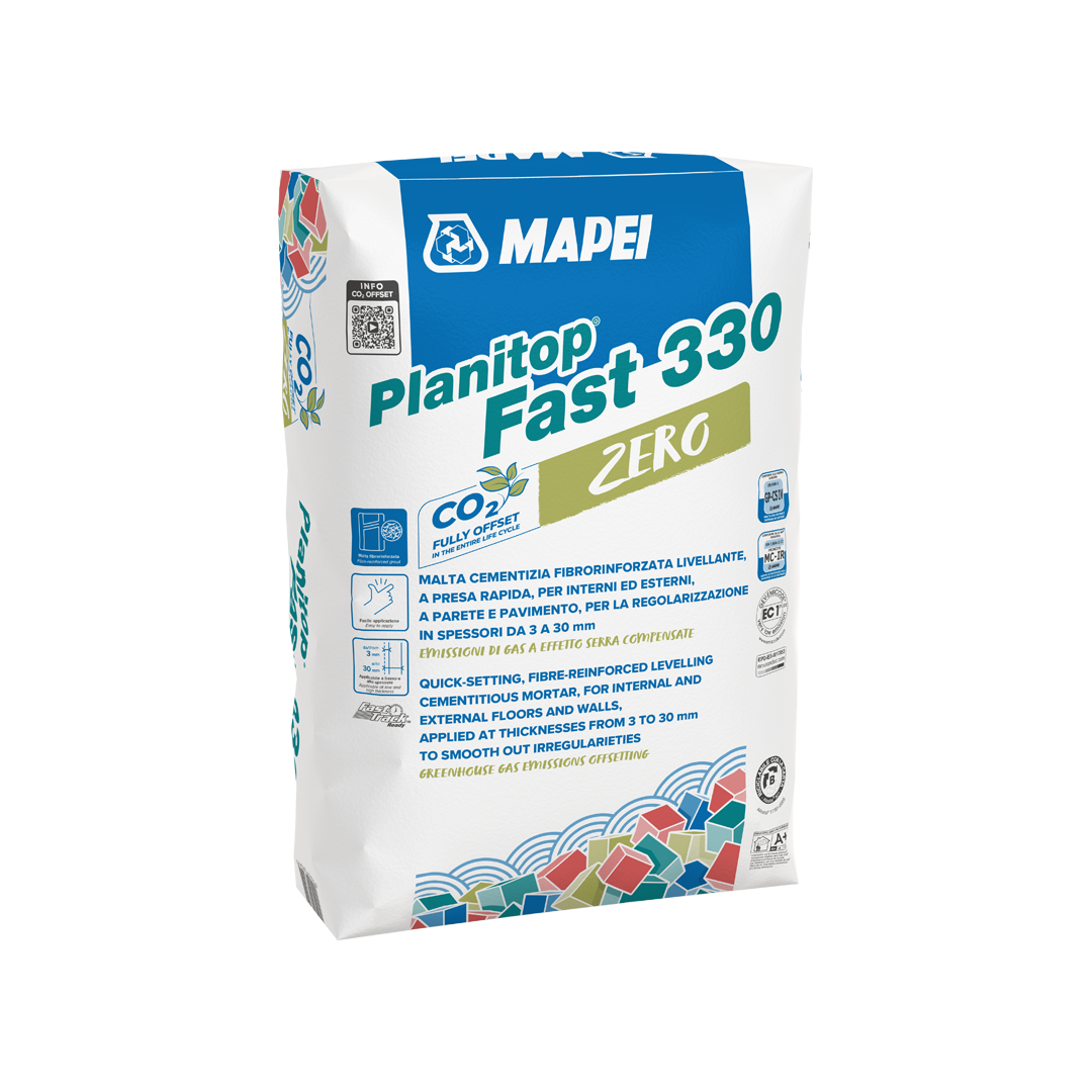 immagine sacco Mapei Planitop Fast 330 Zero 25 kg malta cementizia fibrorinforzata livellante grigia