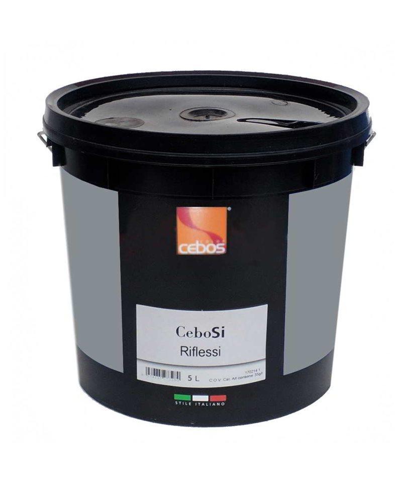 Secchio di finitura acrilica all acqua effetto riflessi argento 5 litri Cebos per interni