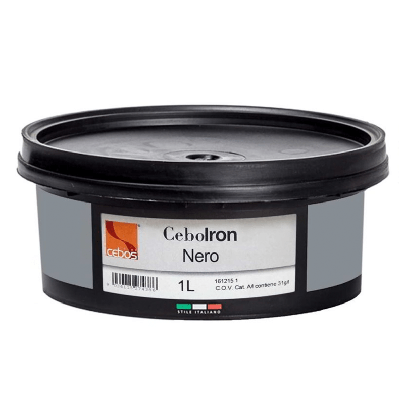 cebos finitura decorativa acrilica acqua cebos ceboiron 1 litro nero metallizzato - foto 1 cebos finitura decorativa acrilica acqua cebos ceboiron 1 litro nero metallizzato - foto 1