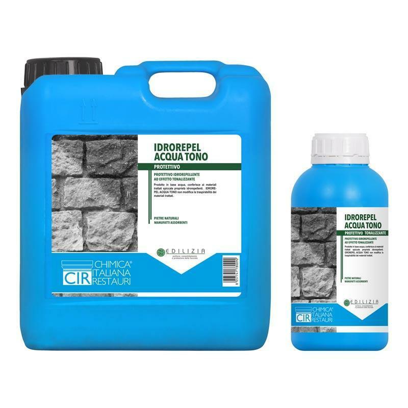 Protettivo idrorepellente silossanico CIR Idrorepel Acqua Tono effetto bagnato confezione da 1 litro per pietre naturali e manufatti assorbenti