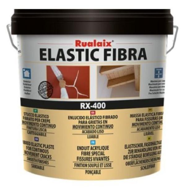 Stucco elastico fibrato per crepe e fessure in movimento Rualaix RX 400 Bulova 5 kg