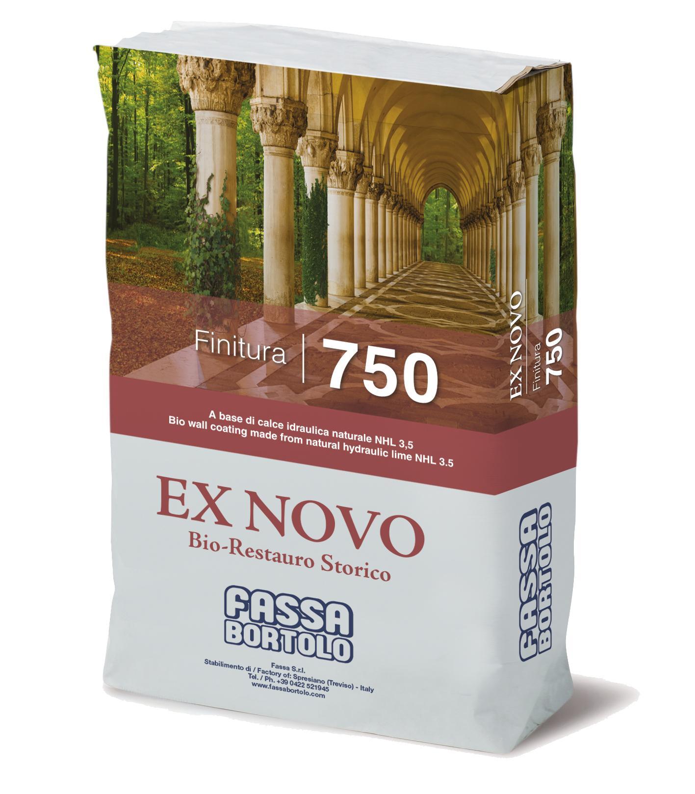 sacco di finitura a base di calce idraulica naturale NHL 3,5 fassa 750 per interni ed esterni effetto marmorino