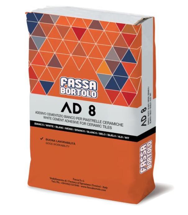 adesivo cementizio grigio fassa ad 8 per piastrelle confezione 25 kg