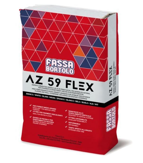 sacco adesivo cementizio fassa az 59 flex bianco 25 kg per piastrelle interni ed esterni