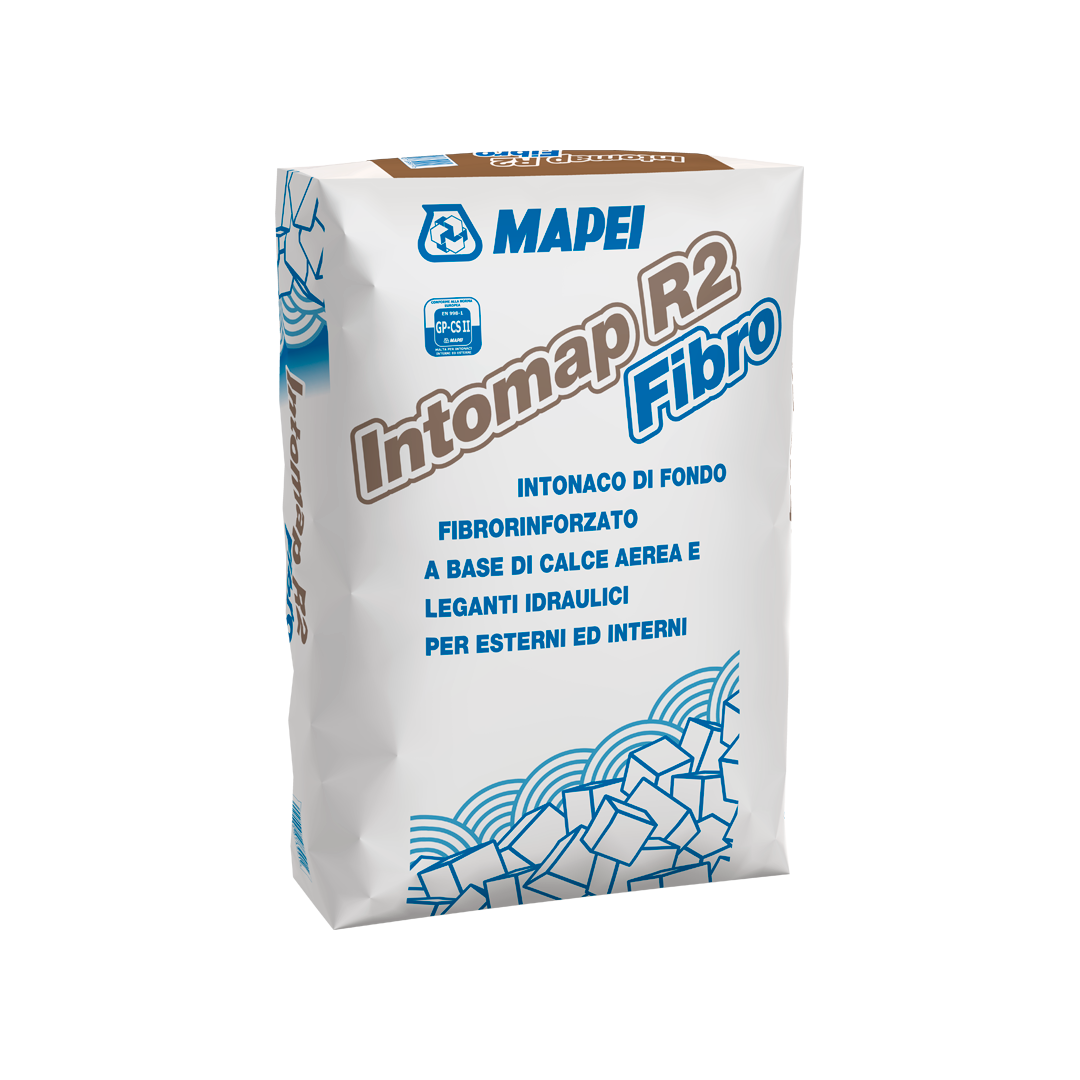 mapei mapei - intomap r2 fibro intonaco fondo fibrorinforzato grigio 25 kg - foto 1
