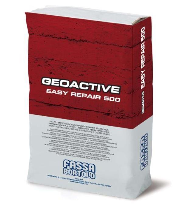malta cementizia rapida fibrorinforzata fassa geoactive easy repair 500 sacco 25 kg vista frontale
