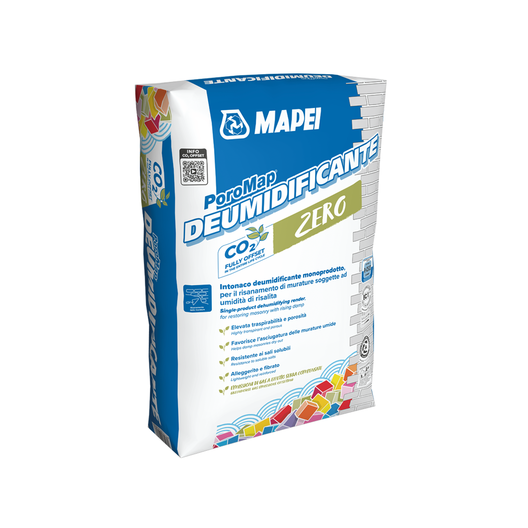 sacco mapei poromap deumidificante 20 kg intonaco deumidificante per murature umide professionale grigio chiaro