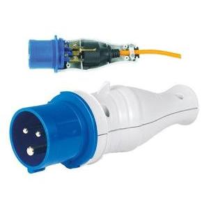 Adattatore elettrico industriale  schuko cee 16a 250v 3 poli