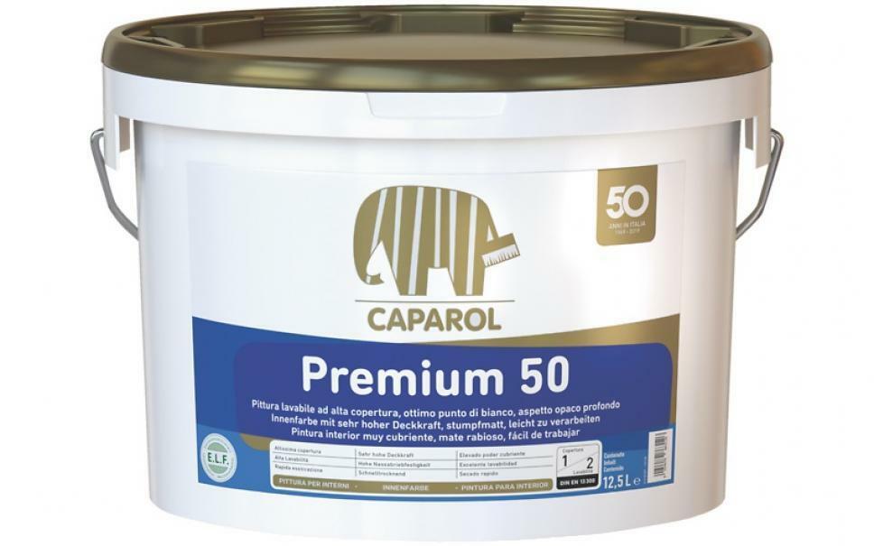 caparol caparol - pittura lavabile premium 50 12,5 lt priva di solventi e plastificanti, antigoccia - foto 1