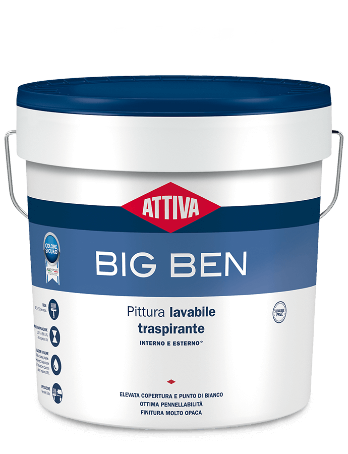 attiva attiva - big ben base 232 pittura lavabile traspirante lt 12,24 - foto 1