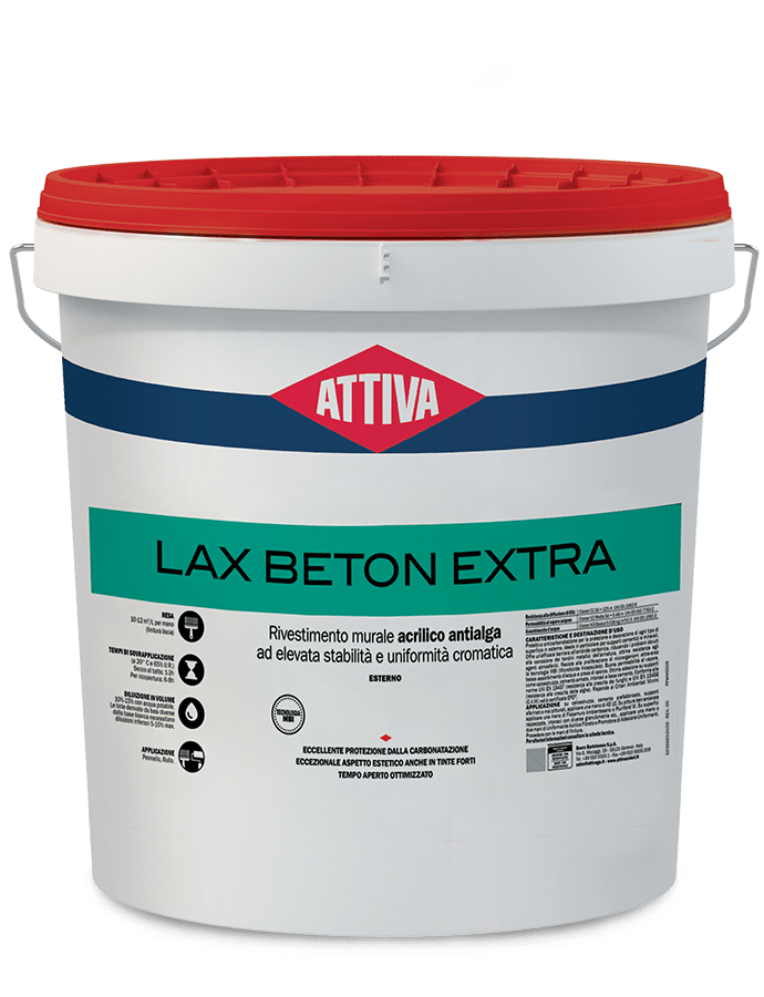 Secchio Attiva Lax Beton Extra rivestimento acrilico antialga per esterni 14 litri