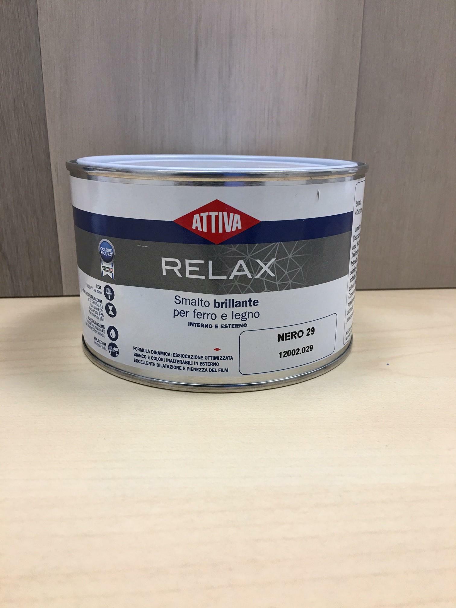 attiva attiva - relax smalto al solvente lucido nero 0,375 lt - foto 1