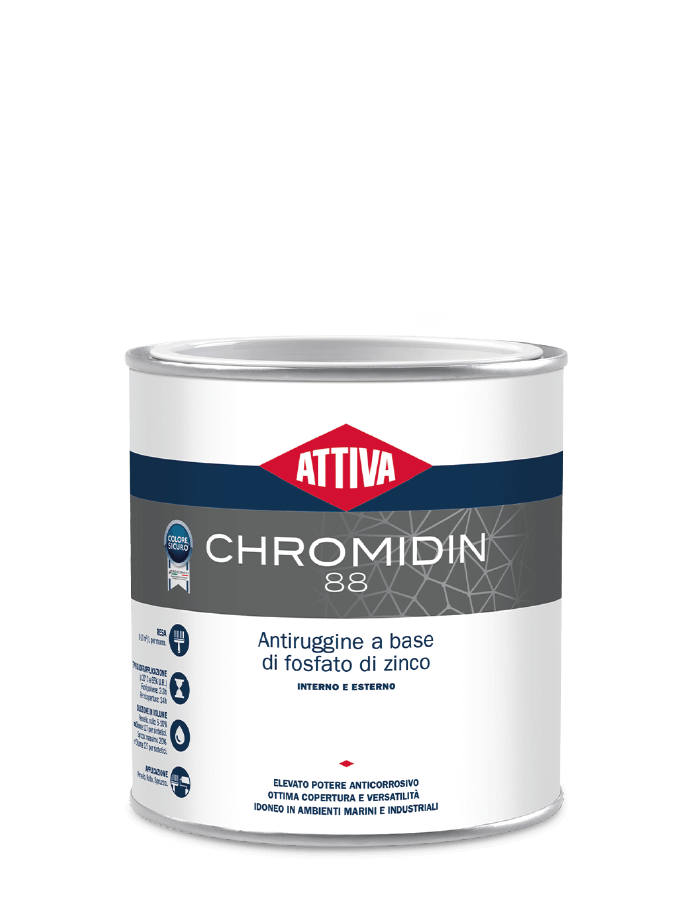 attiva attiva - chromidin88 antiruggine arancio lt 0.5 - foto 1