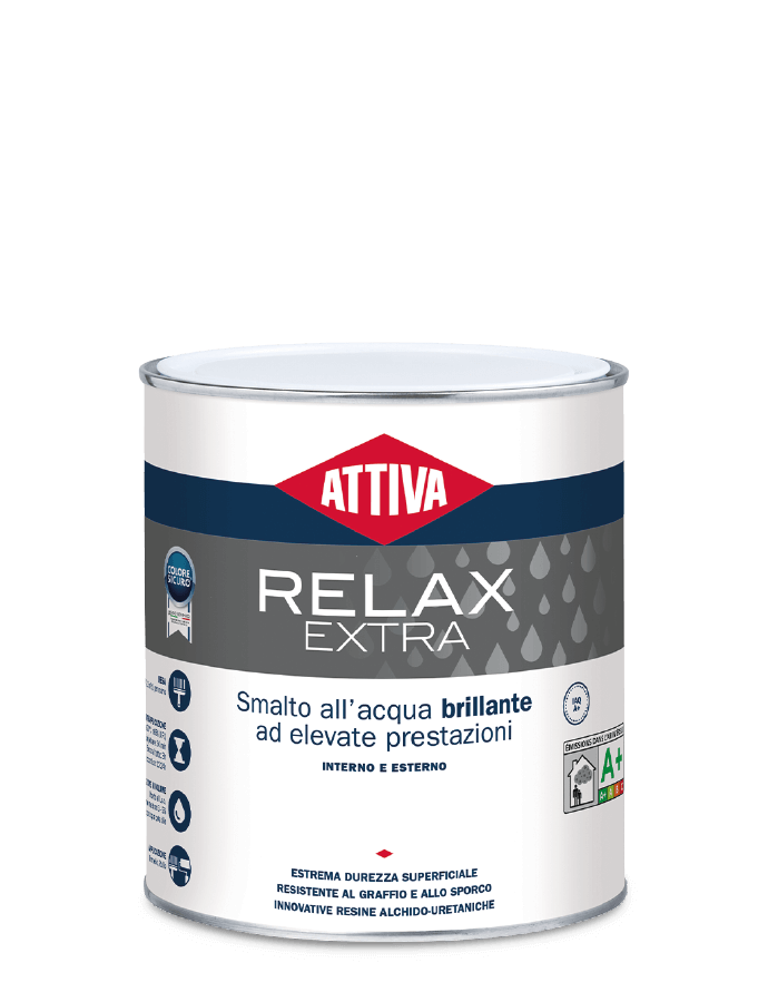 barattolo di smalto allacqua brillante Attiva Relax Extra 0750 litri bianco satinato