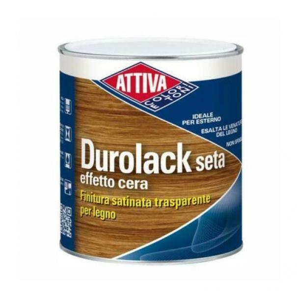 Finitura satinata effetto cera Attiva Durolack Seta 1 litro per legno mogano Vernice satinata effetto cera Attiva Durolack Seta per legno colore mogano 1 litro